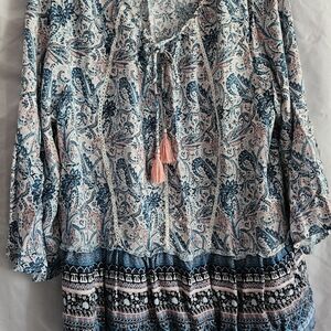 & Other Stories Blue and Pink Paisley Blouse